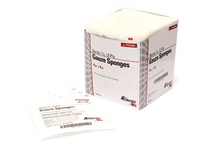 Sponges Gauze Sterile 1's ProAdvantage 4' x 4', 12-Ply (100/BX 12BX/CS) by Pro Advantage  ID P157004